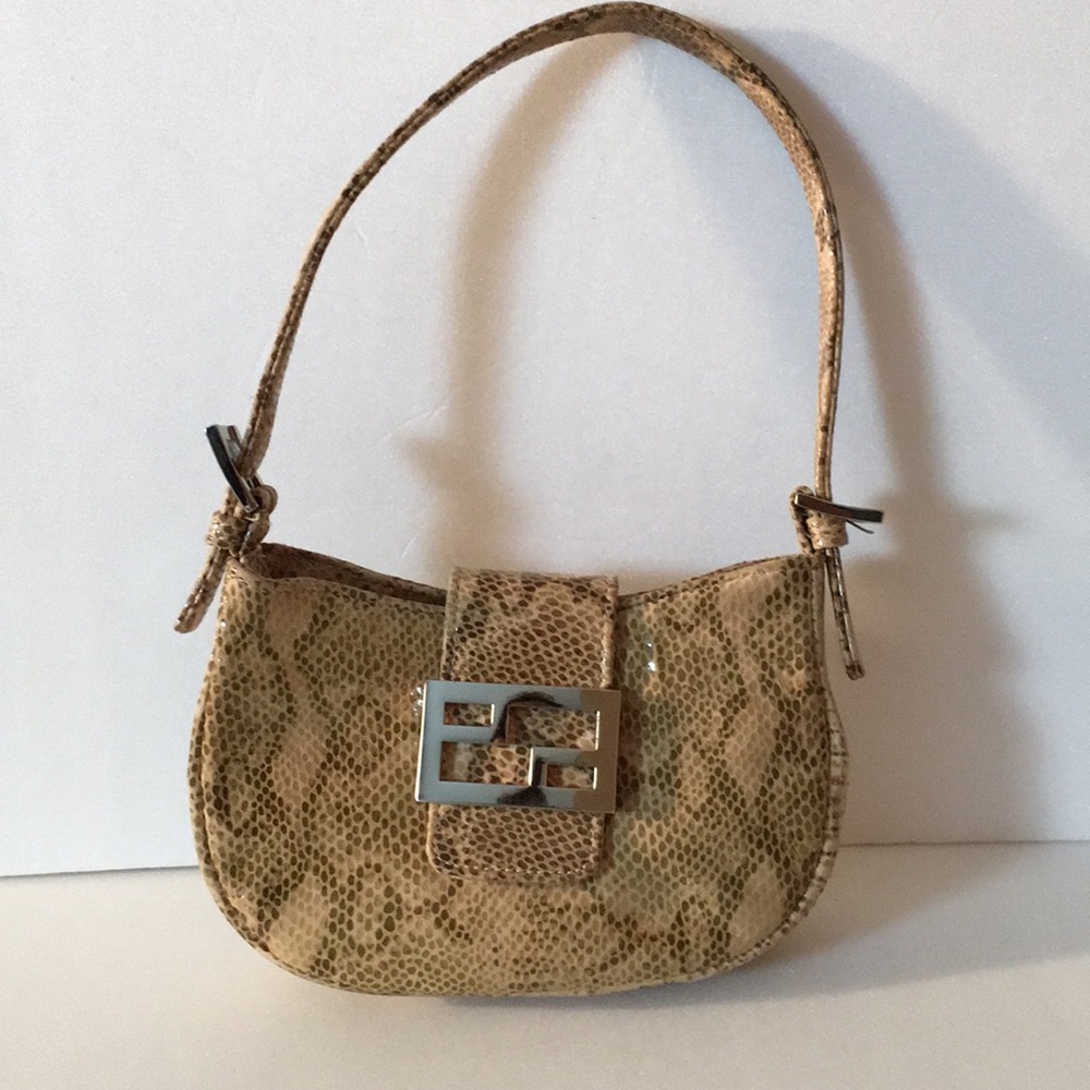J. Tiras Mini Hobo Handbag Faux Snakeskin
